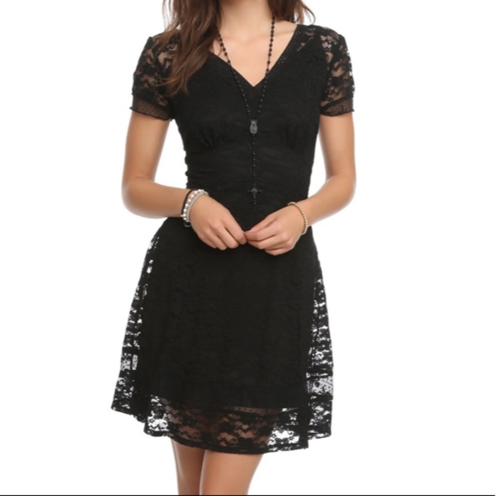 Hot Topic Royal Bones by Daang black lace dress